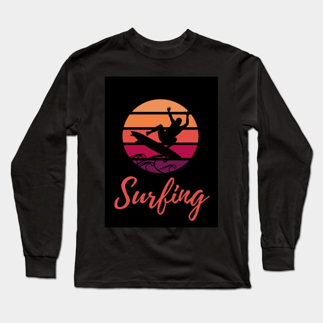 surfing Long Sleeve T-Shirt by FeaturedDes